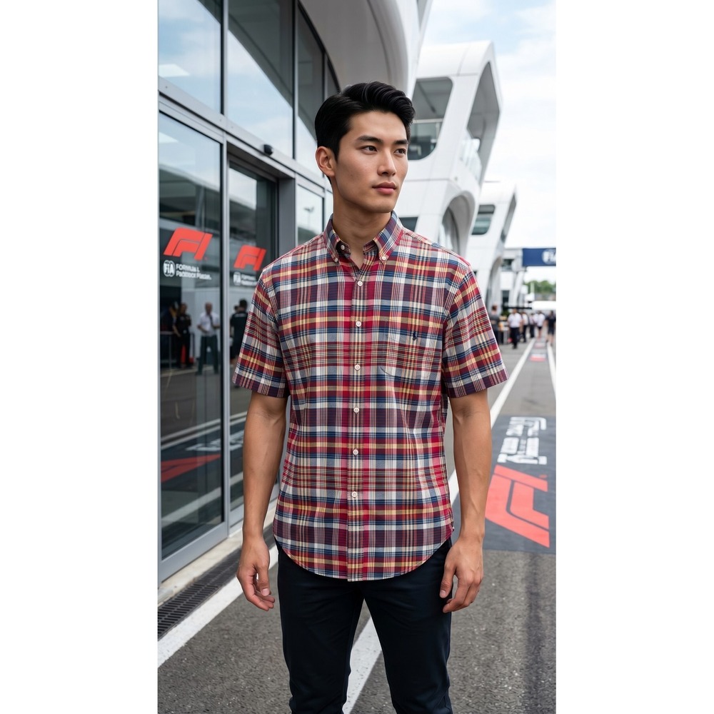 Ralph Lauren BLAKE Colorful Plaid Short Sleeve‎ Shirt Size L